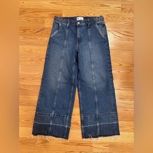 High Stride Braided Waistband Wide-Leg Jeans size 30/10p